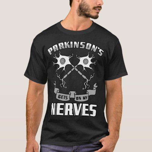 Parkinsons Nerves Degenerative Disorder Gray Ribbo T_Shirt