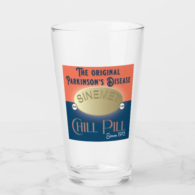 Parkinsons Original Chill Pill Sinemet Glass (Front)