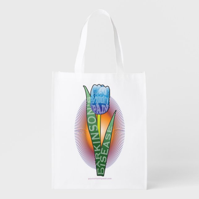 Parkinsons Symptom Tulip Grocery Bag (Front)