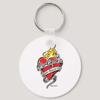 Parkinson's Tattoo Heart Keychain