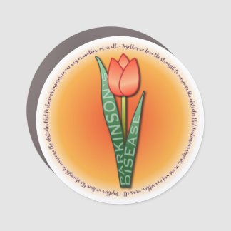 Parkinsons Tulip Round Strength Quote Car Magnet
