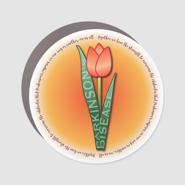 Parkinsons Tulip Round Strength Quote Car Magnet (Front)
