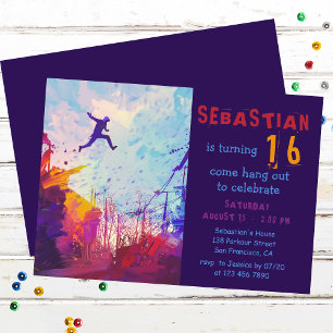 Parkour 16th Birthday Urban Freerunning Party Invitation