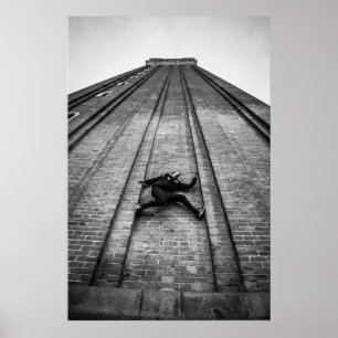 Parkour Athlete climb San Marco Tower Poster
