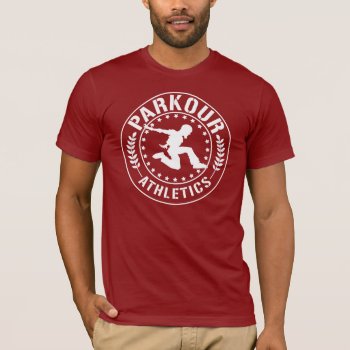 Parkour Athletics Text Wht 2 T-shirt by styleuniversal at Zazzle