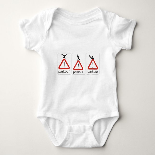 parkour awesomenesss baby bodysuit (Front)