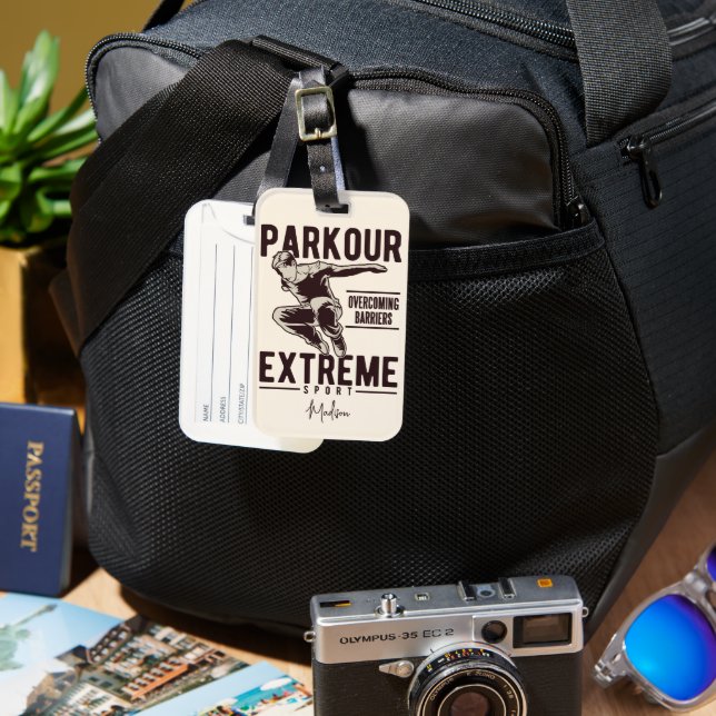 PARKOUR custom name Luggage Tag (Front & Back)