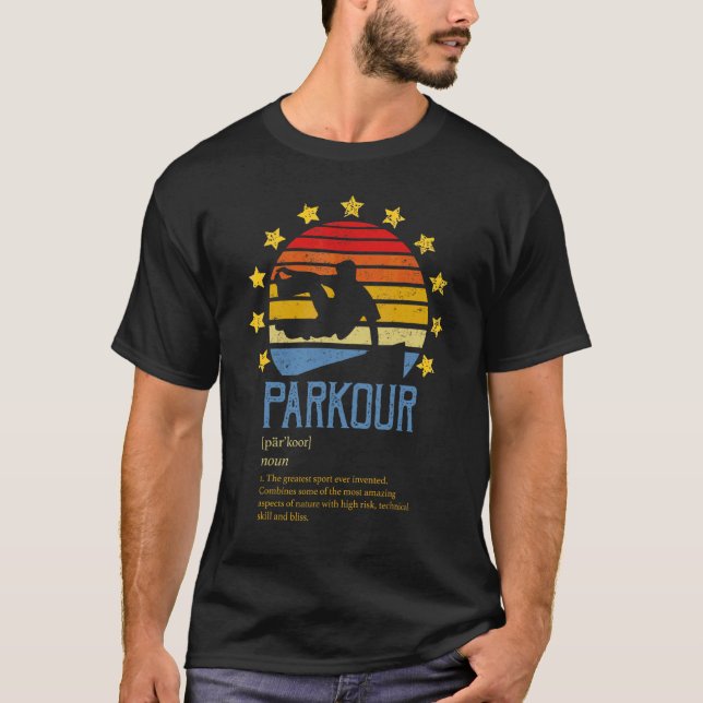 Parkour Definition  Urban Jumping Freerunning Park T-Shirt (Front)