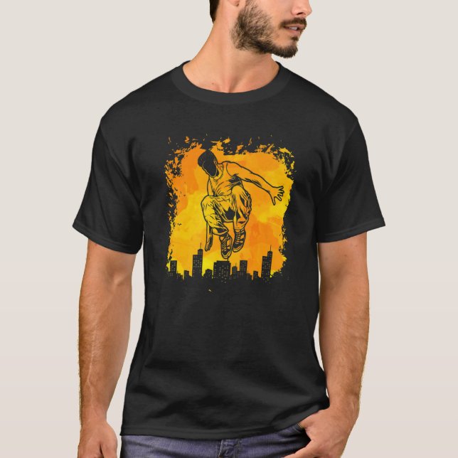 Parkour extreme athlete parkour runner funny sayin T-Shirt (Front)