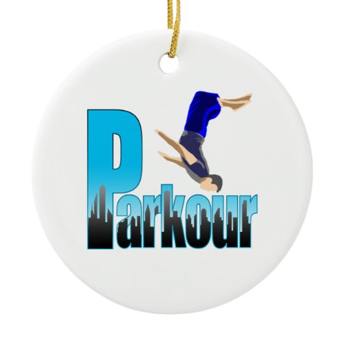 Parkour Extreme Sport Ceramic Ornament