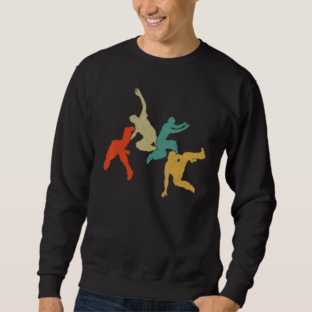 Parkour Free Running Traceur Retro Vintage Sweatshirt (Front)