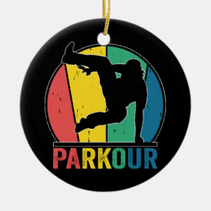 Parkour Free Running Training Traceur Retro Ceramic Ornament
