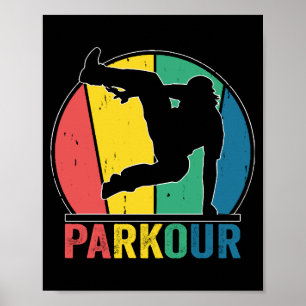 Parkour Free Running Training Traceur Retro Poster