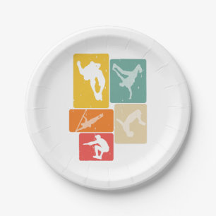 Parkour Freerunner Traceur Retro Freerunning Paper Plates