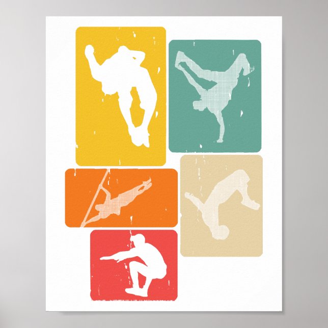 Parkour Freerunner Traceur Retro Freerunning Poster (Front)