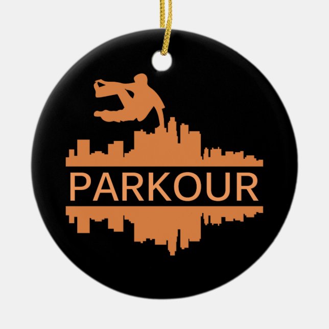 Parkour Gift Ceramic Ornament (Front)