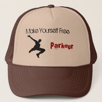 parkour man, Make Yourself Free, Parkour Trucker Hat