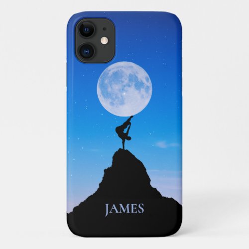 Parkour Moon Balance Personalized Name iPhone 11 Case