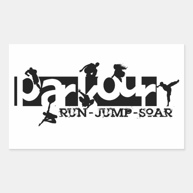 Parkour Rectangular Sticker (Front)