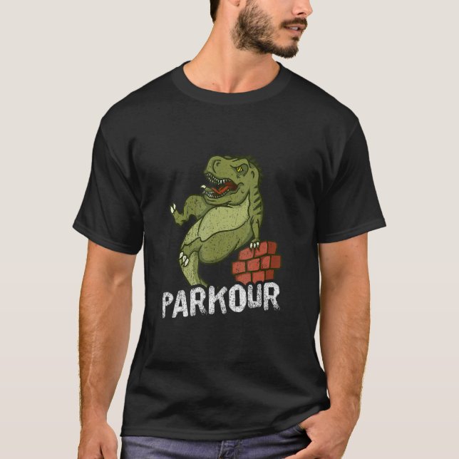 Parkour Rex Wall Jumping Free Running T-Shirt (Front)