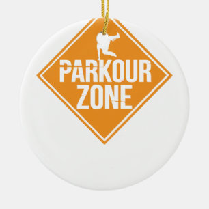 Parkour Runaway Extreme Sports Stunt Free Running Ceramic Ornament