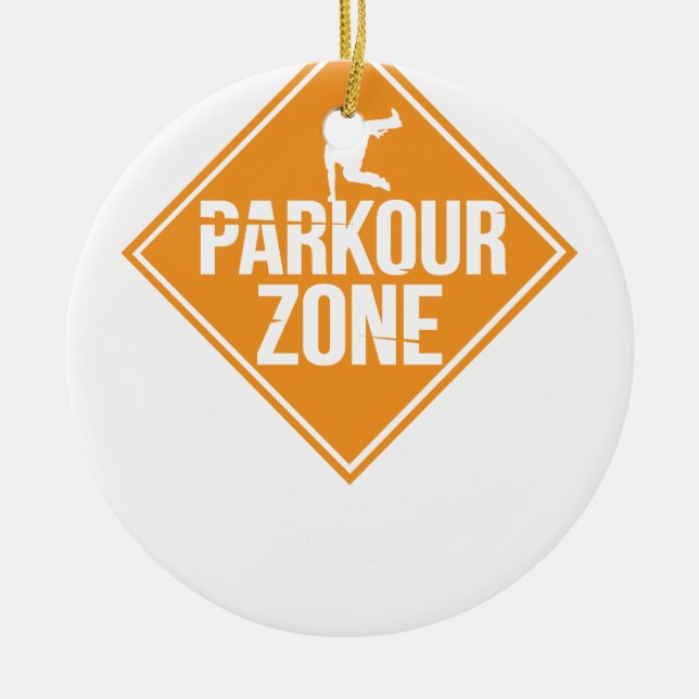 Parkour Runaway Extreme Sports Stunt Free Running Ceramic Ornament (Front)