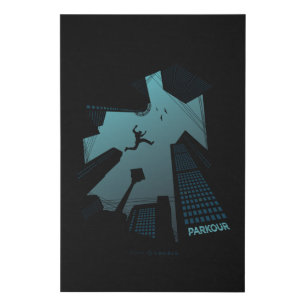 Parkour Runner Faux Canvas Print