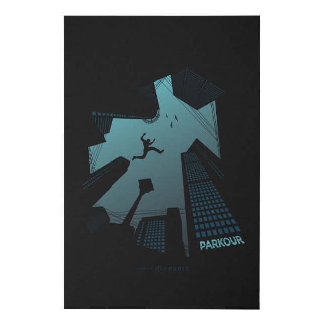 Parkour Runner Faux Canvas Print (Front)