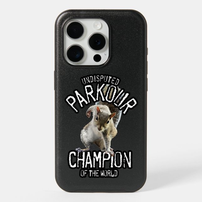 Parkour Squirrel - funny freerunning iPhone 15 Pro Case (Back)