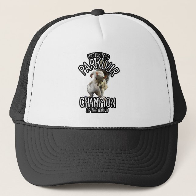 Parkour Squirrel - funny freerunning Trucker Hat (Front)