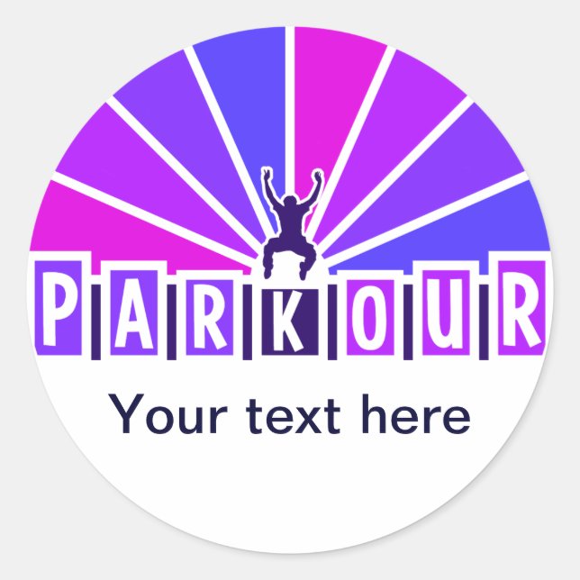 PARKOUR stickers, customize Classic Round Sticker (Front)