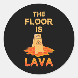Parkour The Floor is Lava Classic Round Sticker