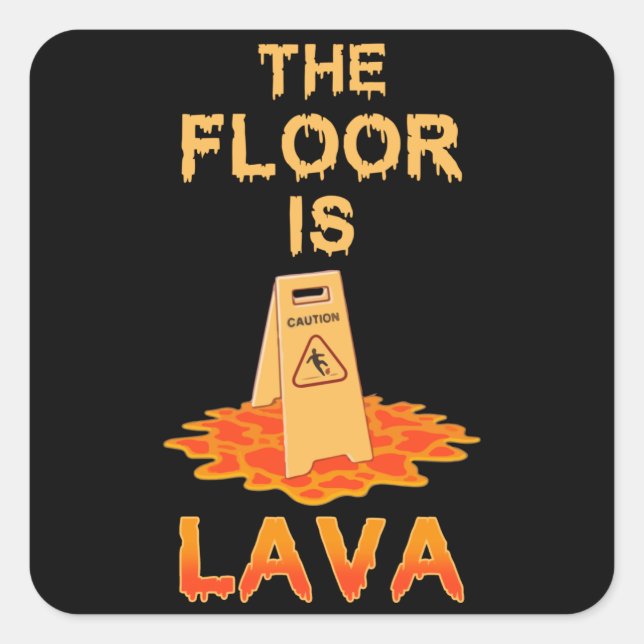 Parkour The Floor is Lava Square Sticker (Front)