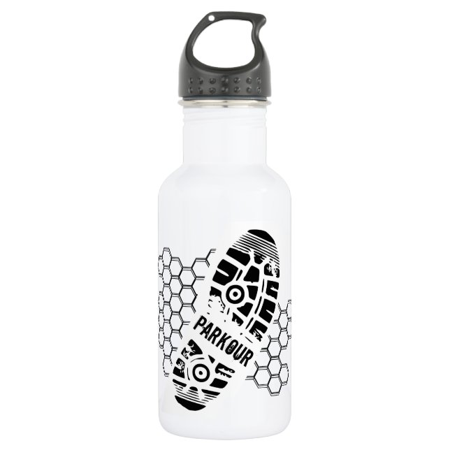 Parkour Training Footprint Stainless Steel Water Bottle (Front)