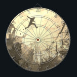 Parkour Urban Free Running Free Styling Art Sepia Dart Board<br><div class="desc">A modern artist's impression of parkour being practiced in an urban back street in sepia tones.</div>