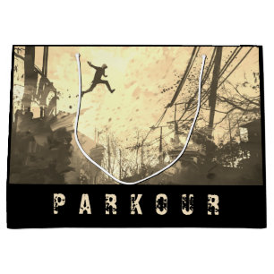 Parkour Urban Free Running Free Styling Art Sepia Large Gift Bag