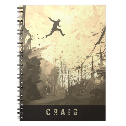 Parkour Urban Free Running Free Styling Art Sepia Notebook