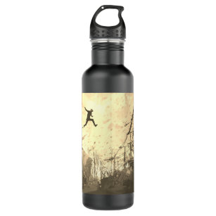 Parkour Urban Free Running Free Styling Art Sepia Stainless Steel Water Bottle