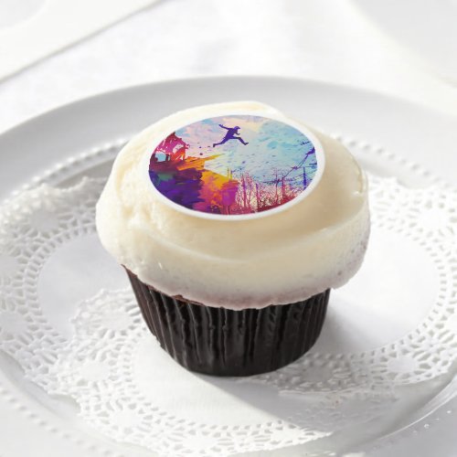 Parkour Urban Free Running Free_styling Modern Art Edible Frosting Rounds