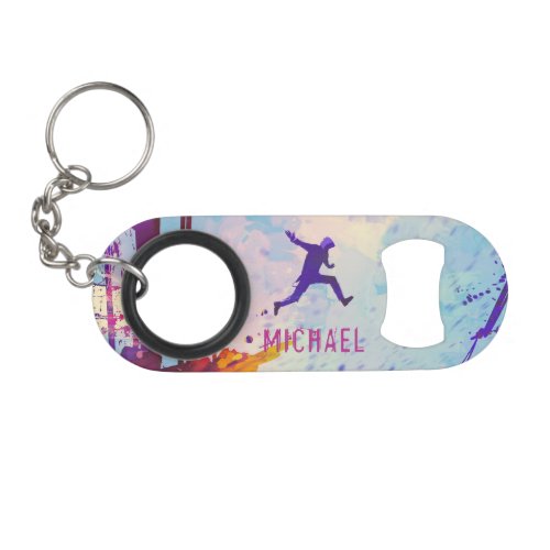 Parkour Urban Free Running Free Styling Modern Art Keychain Bottle Opener