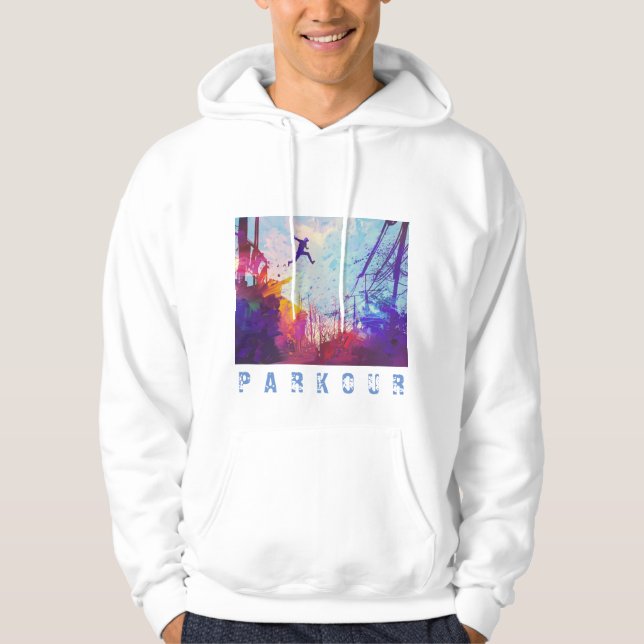 Parkour Urban Free Running Freestyling Art Sepia Hoodie (Front)