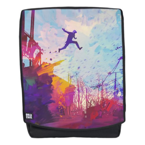 Parkour Urban Free Running Freestyling Modern Art Backpack