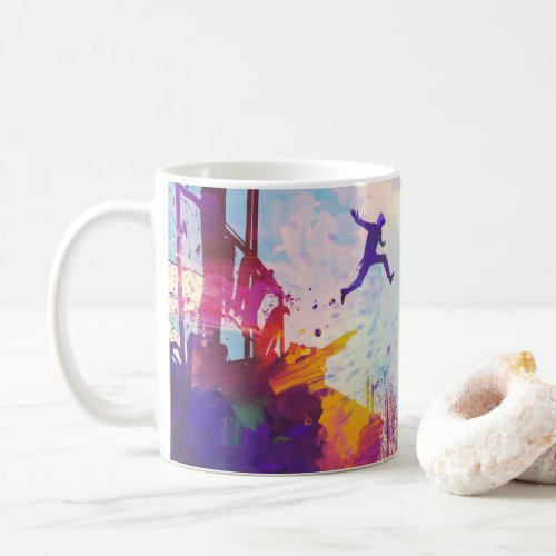 Parkour Urban Free Running Freestyling Modern Art Coffee Mug