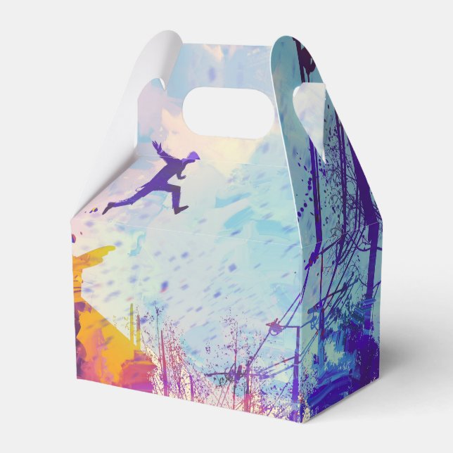 Parkour Urban Free Running Freestyling Modern Art Favor Boxes (Front Side)