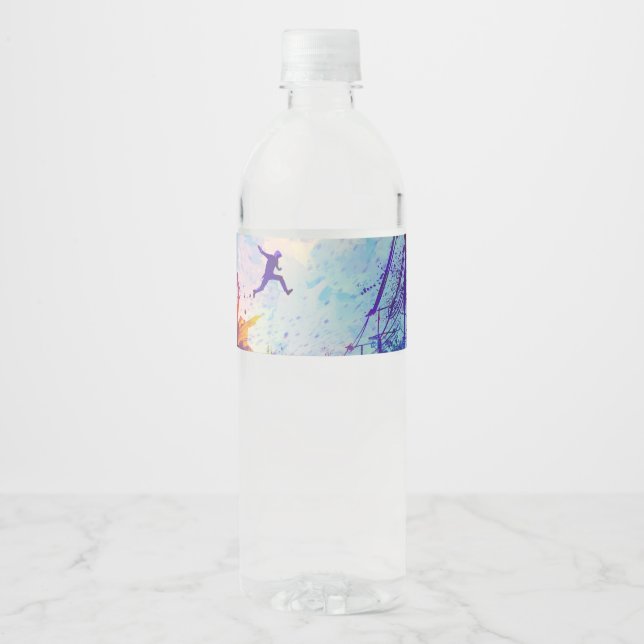 Parkour Urban Free Running Freestyling Modern Art Water Bottle Label (Front)