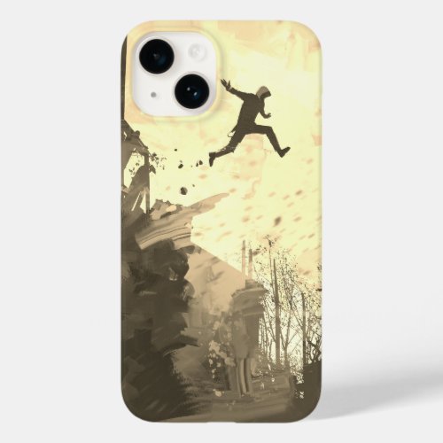 Parkour Urban Free Running Freestyling Sepia Case_Mate iPhone 14 Case