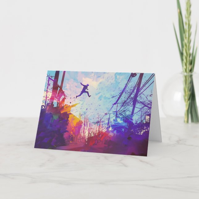 Parkour Urban Free Running Greeting Card - Blank (Front)
