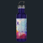 Parkour Urban Free Running Water Bottle<br><div class="desc">A colorful artist's impression of parkour being practiced in an urban back street. 
#parkour #sports #exercise #fitness #freerunning #urban #modern #trendy #style #design #fashion #forhim #giftsforhim #waterbottles #gift #gifts</div>