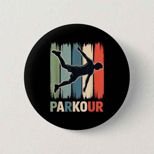 Parkour, Urban Gymnast, Traceur, Runner  Button (Front)