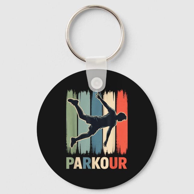 Parkour, Urban Gymnast, Traceur, Runner  Keychain (Front)